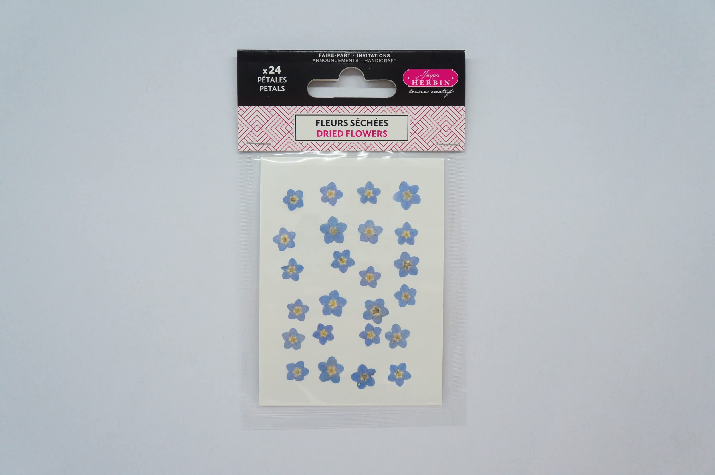 Jacques Herbin 41315T - Small dried forget-me-not flower petals for DIY, scrapbooking and creative cardmaking - Used on wax seals - Manufactued in France