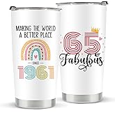 kdxpbpz 65th Birthday Gifts for Women, 1961 65th Birthday Decorations for Woman, 65 Year Old Gifts For Women, Grandma, Wife, Her, 20 oz Stainless Steel Vacuum Insulated Tumbler