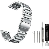 Moran Stainless Steel Watch Band Quick Release Replacement Metal Strap 20mm 22mm for Men Women (Silver+Folding Clasp, 22mm)