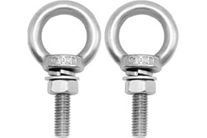 SYOWADA Lifting Eye Bolt, 2 Sets M8x30mm 304 Stainless Steel Shoulder Lifting Ring Eye Bolt with Nut Washer, Replace for Maki