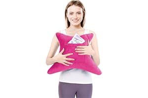 OKMABA Hysterectomy Pillow, Hysterectomy Tummy Pillow with Pocket, Hysterectomy Recovery Abdominal Pillow, Post Surgery Pillow for Abdomen, C-Section, Mastectomy, Hysterectomy Surgery Must Haves (Red)