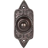 A29 Oil Rubbed Bronze Doorbell Button – 3 3/4" x 1 1/2", Decorative Vintage Style Push Button in Brass with Recess Mount Anti
