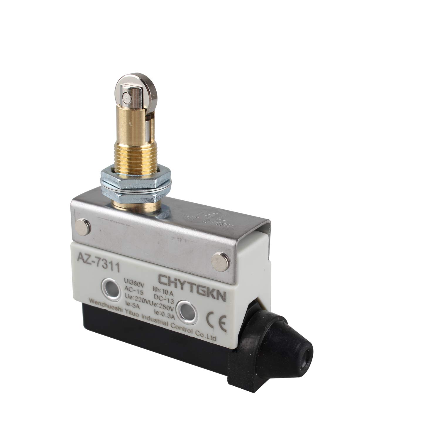 Futheda Horizontal Limit Switch AZ-7311 TZ-7311 Micro Momentary Parallel Roller Plunger Actuator AC 380V 10A Single Pole Switch Panel Mount 1NC+1NO
