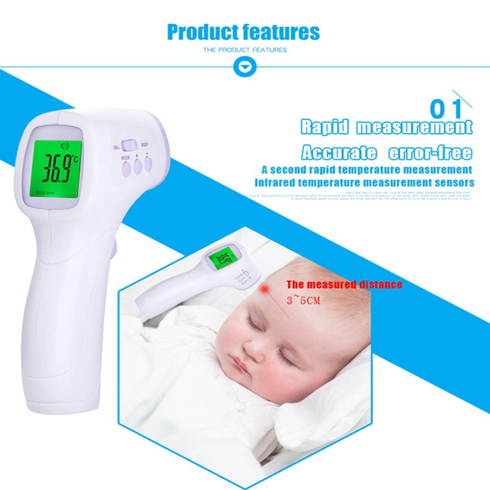 Digital Forehead Thermometer, HANGRUI Non Contact Accurate Dual Mode Infrared Thermometer for Baby Children and Adults