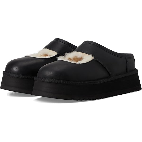 Amazon.com | UGG Women's Esmee Leather Clog Shoe, Black, 6 | Mules