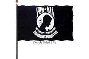 BLESHOPE Pow Flags 3x5 Outdoor Mia Pow Flag Double Sided 3 Ply Heavy Duty Pow Mia Flags Banner for Outside with 2 Brass Grommets UV protection Fade Resistant for Indoor Outdoor