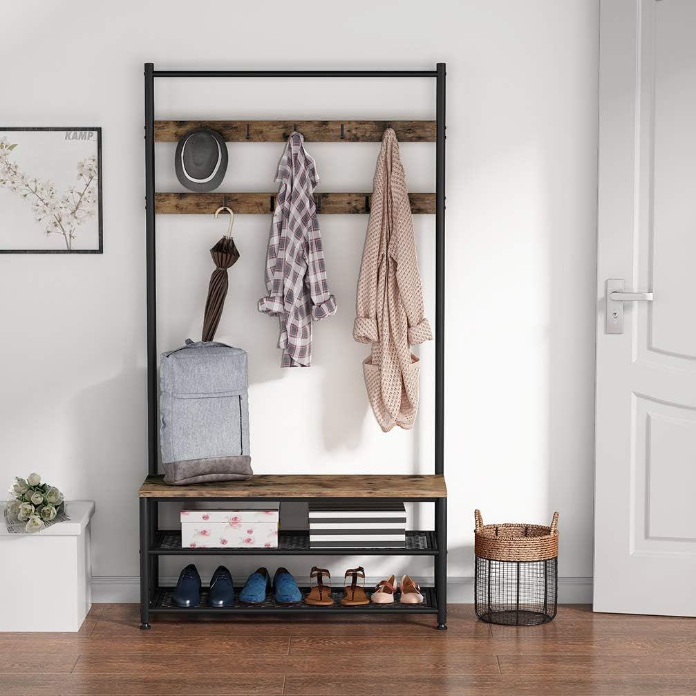 Tribesigns Perchero Banco de Zapatos Pasillo Entrada del árbol Estante