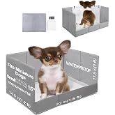 HQ4US 4LEGS Dog Litter Box Indoor High Walls, Puppy Pee Pad Holder Foldable | Dog Potty Tray, Small Dog Toilet with Clips, No Assembly,Waterproof, Easy Clean, No Spill, Seamless, Portable for Travel