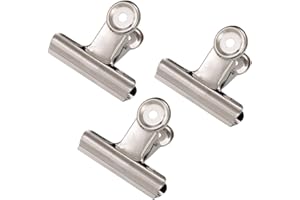 Coideal Silver Metal Hinge Clips - 20 Pack 2 Inch Large Bull Binder Paper Clips Clamp for Office Pictures Photos, Kitchen Food Bags (50mm)