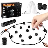 2025 New Magnetic Chess Game Set with 20 Stones & Rope – Portable Multiplayer Magnet Board Game, Fun Strategy Puzzle for Kids