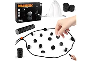 2025 New Magnetic Chess Game Set with 20 Stones & Rope – Portable Multiplayer Magnet Board Game, Fun Strategy Puzzle for Kids