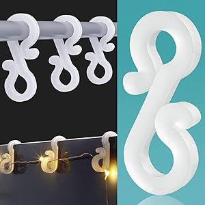 BYYL Christmas Light Hooks Christmas Mini Gutter Hang Hooks Weatherproof Plastic Clip Hooks for Festival Decoration Outside String Lights (100) (Small)