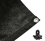 Shatex 90% Shade Fabric Shade Fabric Sun Shade Cloth with Grommets for Pergola Cover Canopy Black (8x10ft)