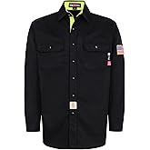 BOCOMAL FR Shirts for Men Flame Resistant Light Weight NFPA2112 Fire Retardant Welding Shirt Water & Oil Repellent Finish