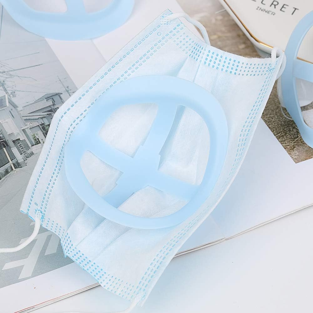 3D Bracket Internal Support Frame ，Cool Insert Lipstick Protector, Reusable ， Easier to Breathe & Talk（10pcs BLUE） - - 