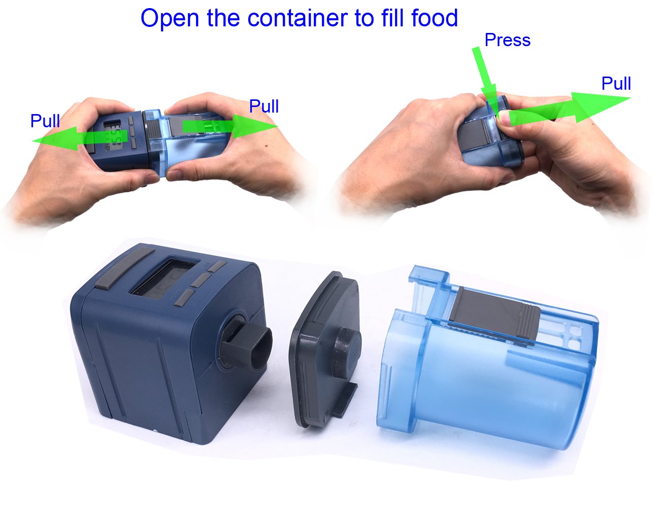 COODIA Auto Fish Food Feeder Battery Operated Automatic Aquarium Tank Timer Feed Fish, 4 times Max a Day, Capacity Adjustable, LED Display