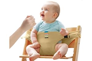 Lychee Harness Seat for High Chair Baby Feeding Safety Seat with Strap, Toddler Booster Harness Belt Portable Dining Seat Strap for Travel Home Restaurant Shopping (Khaki)