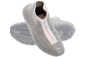 PATIKIL Waterproof Shoe Covers, Silicone Non-slip Rain Shoe Covers Reusable with Durable Zipper Shoe Protector for Men Women