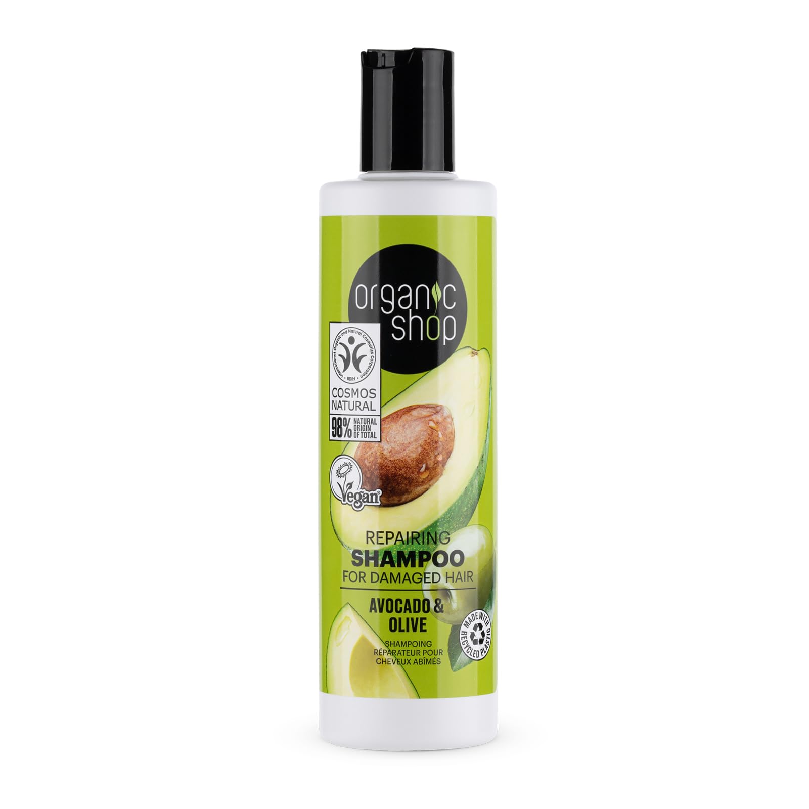 Organic Shop Damaged Hair Repairing Shampoo Avocado and Olive, 280 ml