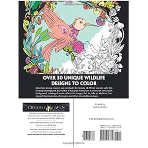Creative Haven Midnight Safari Coloring Book: Wild Animal Designs on a Dramatic Black Background (Adult Coloring)
