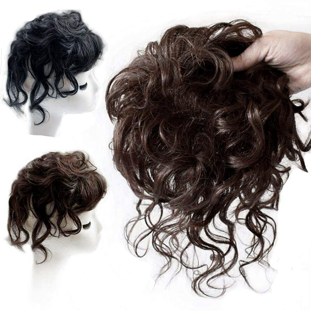 Short Curly Toupee 100% Real Human Hair Curly
