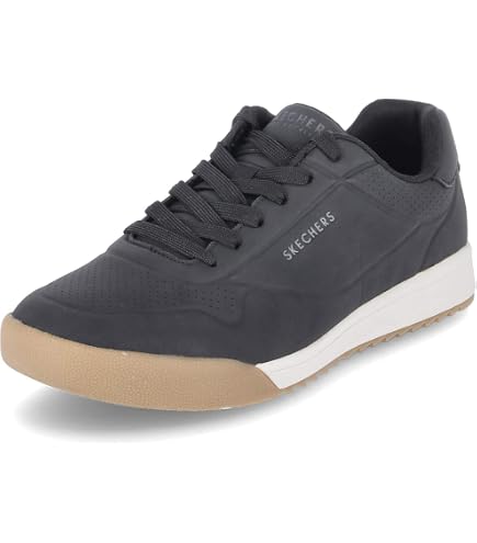 Amazon.com | Skechers Men's Platform, Black Duraleather White Trim