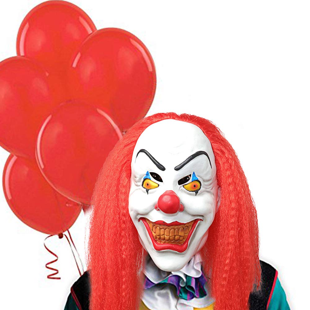 Halloween Scary Clown Mask Pennywise Stephen King\'s It Mask Halloween Horror Decoration for Adults