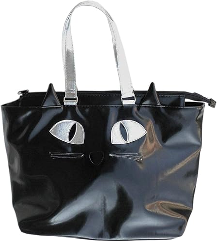 Amazon 日本製 トートバッグ レディース 人気 大き目 メンズ バック 黒猫 顔 2way おもしろ プレゼント 東京ワンニャンバッグ トートバッグ