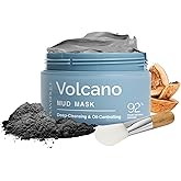 PLANTIFIQUE Korean Volcanic & Dead Sea Mud Mask - Face Mask with Charcoal, Hyaluronic Acid, Jojoba Oil & Shea Butter – Purifies, Refines Pores, Hydrates & Calms, 110g / 3.88 oz