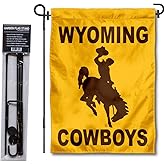 Wyoming College University Cowboys Garden Flag with Pole Stand Holder