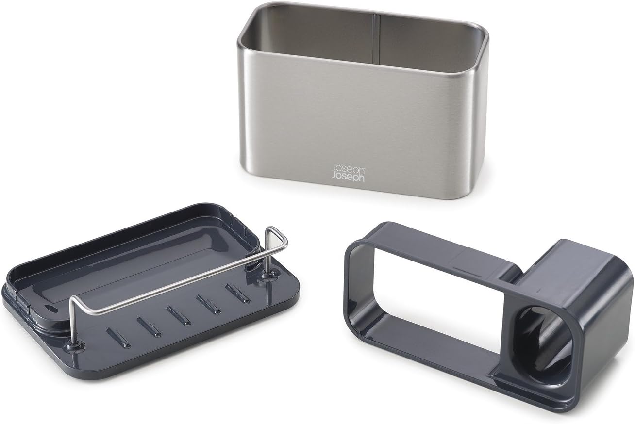 Joseph Joseph Surface Stainless-Steel Caddy Sink Area Organiser, Sponge Holder - Silver, Grey, 12 - Image 5