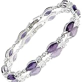 RIZILIA Tennis Bracelet & Marquise Cut CZ [3 Colors available] in White Gold Plated, 7"