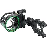 LWANO 5-Pin Aluminum Fiber Optic Archery Compound Bow Sight | 0.019&rsquo;&rsquo; bright fiber optic 5 brass pins, built-in bubble level, CNC aluminum, extendable bar for compound bow tuning