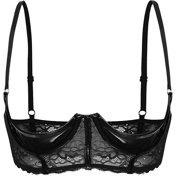 Daenrui Woman's Lace Push Up 1/4 Cup Shelf Bra Underwire