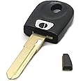 ETRZ-Direct: Ducati Motorcycle Key Blank with Transponder Chip, Double Sided, Quantity: 1 pc, Black & Silver, Physical Key, Compatible with Motorcycle