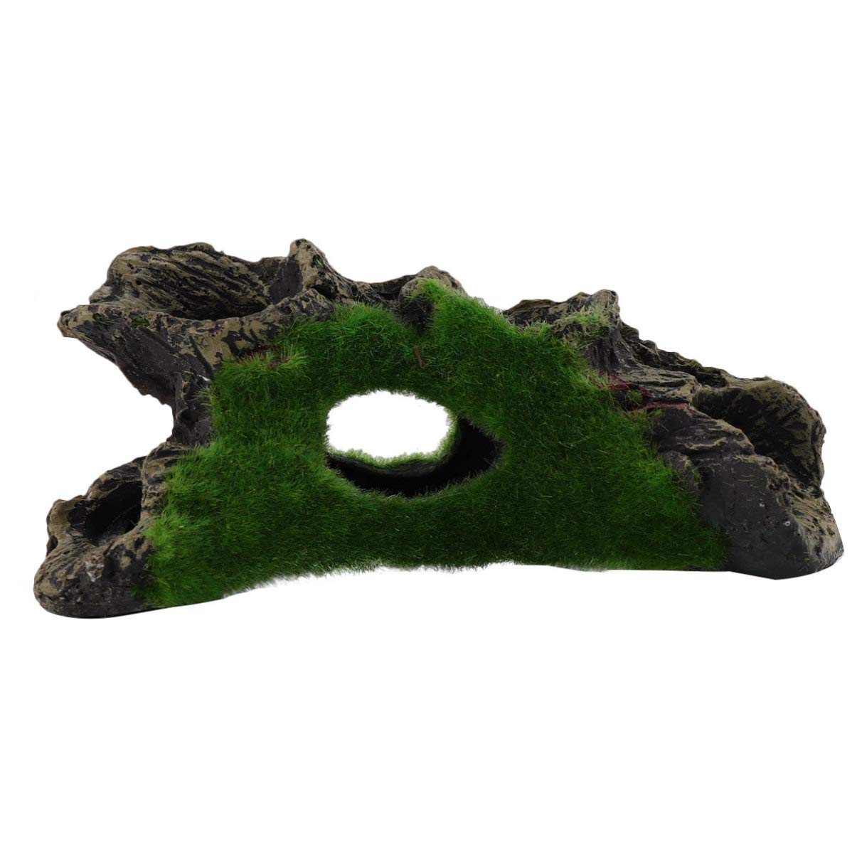 POPETPOP Aquarium Cave Fish Hideout Betta Log Hollow Decaying Wood Trunk Ornament for Small Fish Pets Fish Tank Landscape Decoration