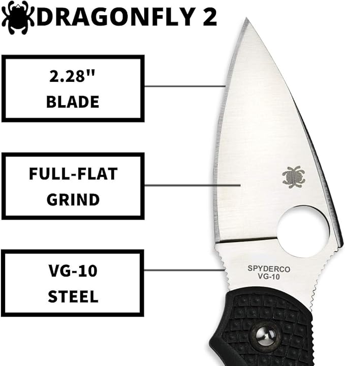 Amazon スパイダルコ Spyderco ドラゴンフライ2 Vg 10 ブラック 直刃 C28pbk2 Spyderco スパイダルコ フォールディングナイフ