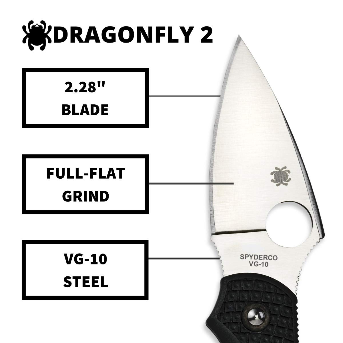 Spyderco Einhandmesser Dragonfly2 Lightweight, Schwarz, One size, C28PBK2 3