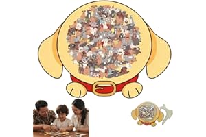 Morandi-Colored Dog Shaped Wooden Jigsaw Puzzle, Unique Dog Pieces Wooden Puzzle with A Frame, Cute Puppy Puzzles Creative Gi