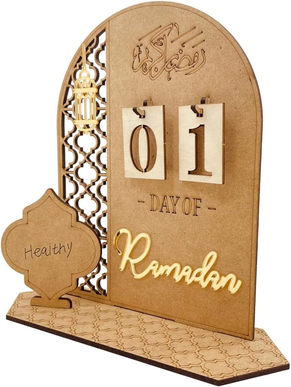Advent Calendars - YEJAHY Ramadan Advent Calendar Wooden Countdown Days 30 Days Home Decorations, DIY Eid Decorations for Ramadan Parties, Ramadan Gifts for Kids, Craft Decorations (Lantern Style)