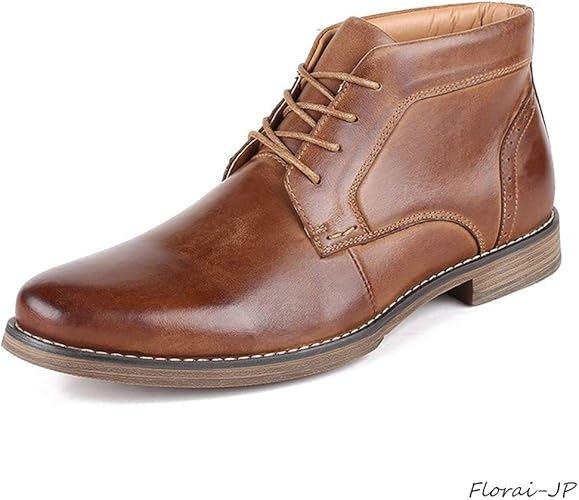 Amazon Florai Jp メンズ チャッカブーツ ショートブーツ メンズシューズ ビジネスブーツ レースアップ ステッチ 本革 革靴 ハイカット 歩きやすい ボア付き 滑り止め 防寒 紳士靴 オシャレ コンフォート 通勤 ブラック Florai Jp ブーツ