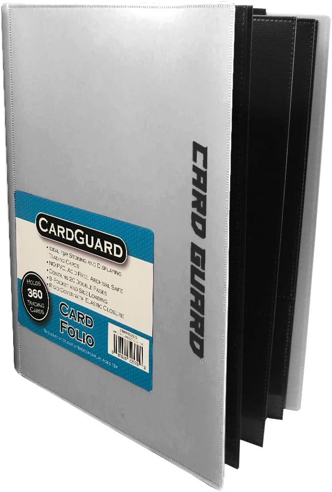 CardGuard Trading Card Pro-Folio, 9-Pocket Side-Loading Pages, Holds 360 Cards, White