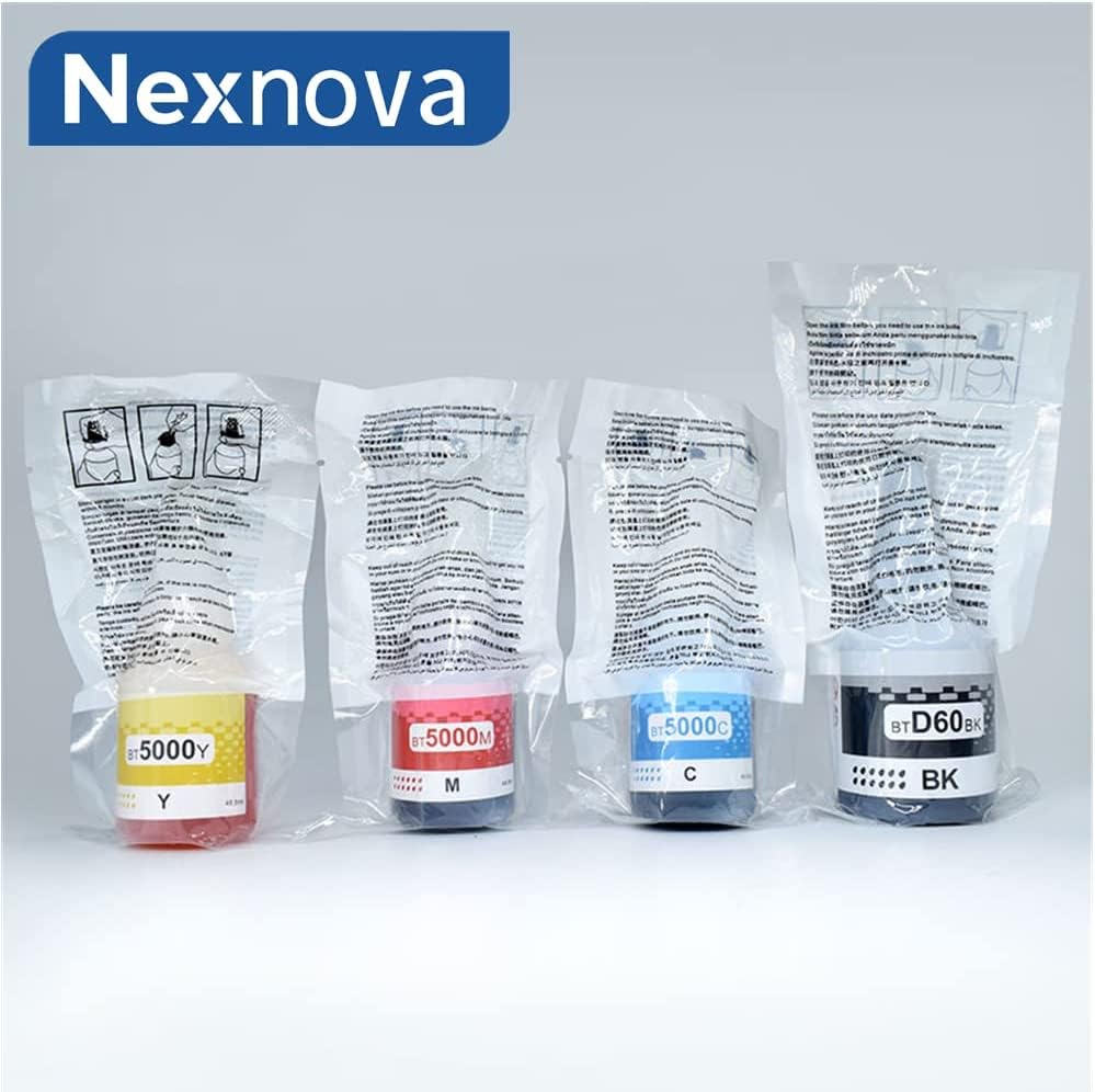 Nexnova® BTD60 BT5000 ink Compatible with Brother 4-Pack bottled for DCP - T300 T510W T710W MFC - T810W T910DW HL - T4000DW DCP - T310W T510W T710W MFC - T810W T910DW T4500DW DCP-T300