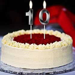 10th Birthday Candles for Cakes Numbers Candle