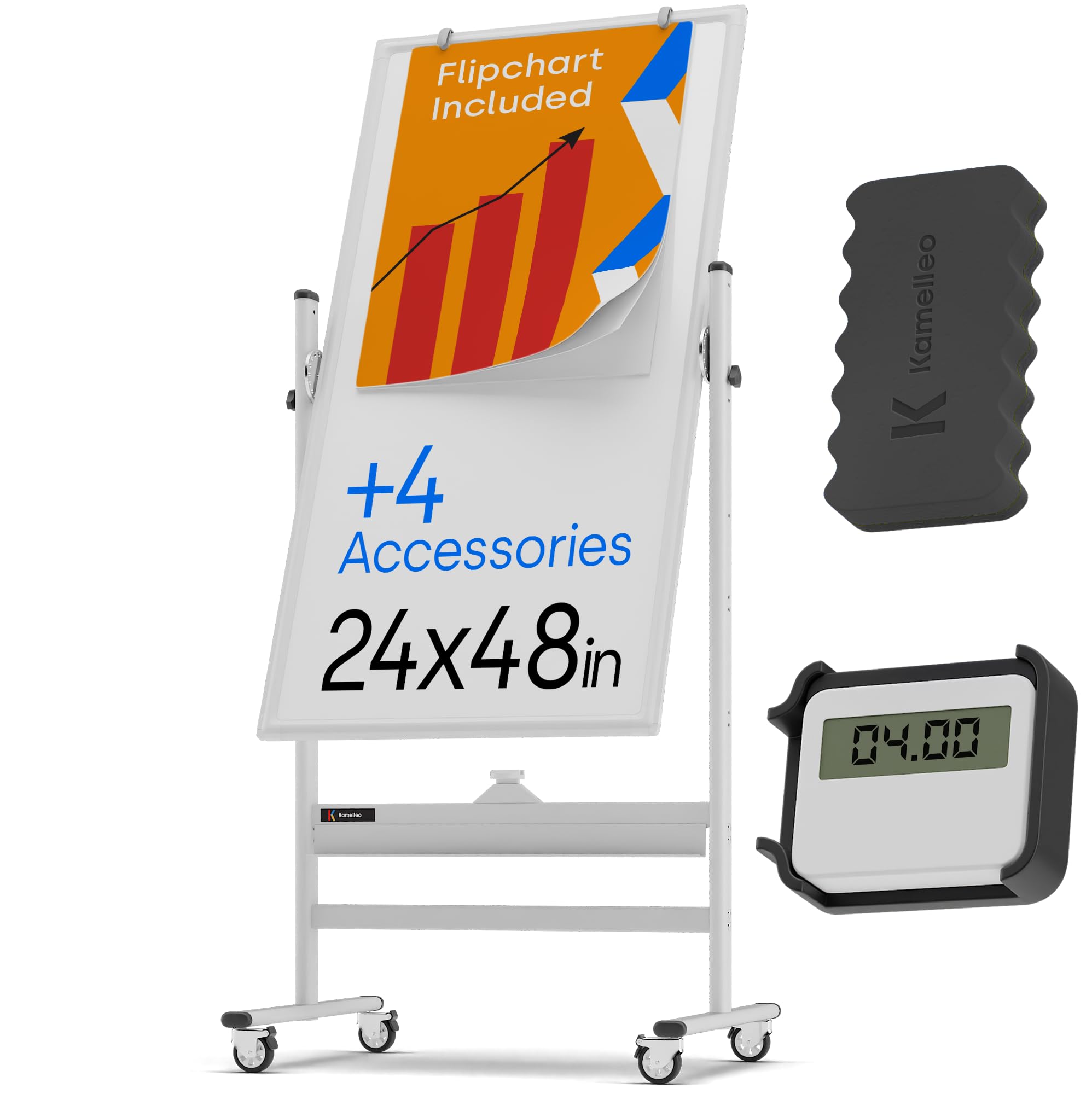 Rolling Dry Erase Board 70 x 36 Large Portable Whiteboard