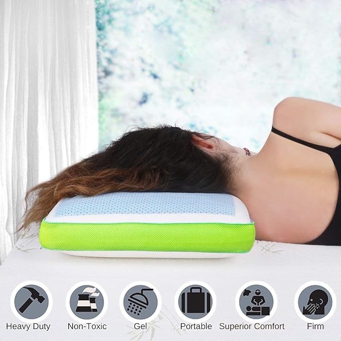 Grin Health (Ultra Soft) Goodnight Gel Pillow, Sleep Reversible Memory