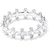 Kendra Scott Jada Band Ring Silver White Crystal 5