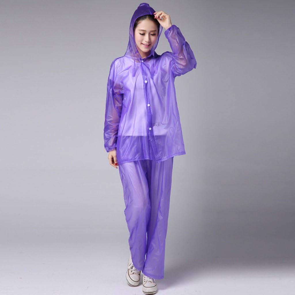Raincoat Color Transparent Fashion Split Set Rain Pants EVA Plastic Poncho Outdoor Tourism Adult Waterproof Jacket