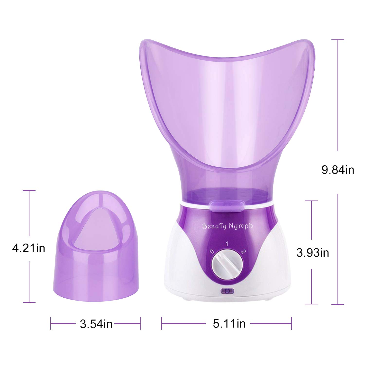 Beauty Nymph Spa Home Facial Steamer Sauna Pores with Timer and Extract Blackheads, Rejuvenate and Hydrate Your Skin for Youthful Complexion- Face Steaming Skincare Deep Cleanse SPA (Purple A): Beauty