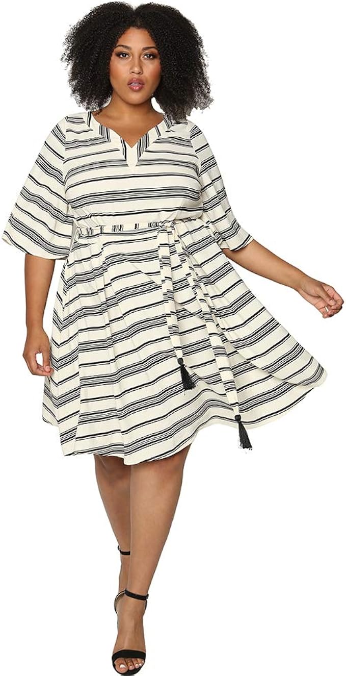 plus size striped dress